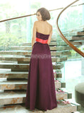 Grape Bridesmaid Dresses,Long Bridesmaid Dress,Satin Bridesmaid Dress,BD00239