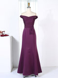 Grape Bridesmaid Dresses,Off the Shoulder Bridesmaid Dress,Mermaid Bridesmaid Dress,BD00263