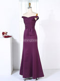 Grape Bridesmaid Dresses,Off the Shoulder Bridesmaid Dress,Mermaid Bridesmaid Dress,BD00263