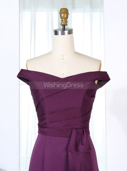 Grape Bridesmaid Dresses,Off the Shoulder Bridesmaid Dress,Mermaid Bridesmaid Dress,BD00263