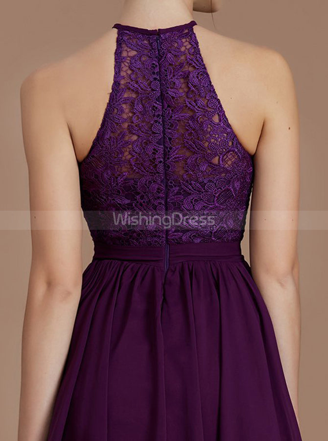 high neck short bridesmaid dress Pink Short Bridesmaid Dress,Lace Bridesmaid Dress,High Neck Bridesmaid Dress,BD00210, US10 / Dark Navy