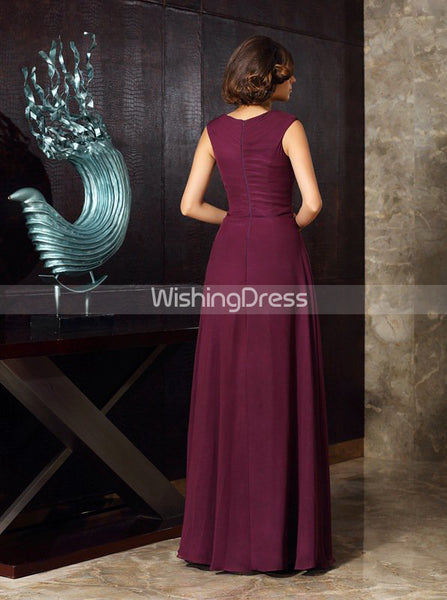 Grape Mother of the Bride Dresses,Chiffon Long Mother of the Bride Dress,MD00034
