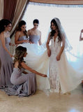 Gray Bridesmaid Dress,Mermaid Strapless Bridesmaid Dress,Modern Bridesmaid Dress,BD00066