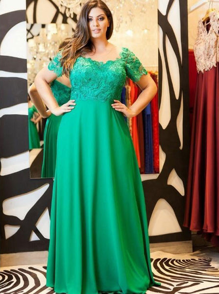 Green Mother of the Bride Dresses,Mother Dresses with Sleeves,Chiffon Long Mother Dress,MD00020