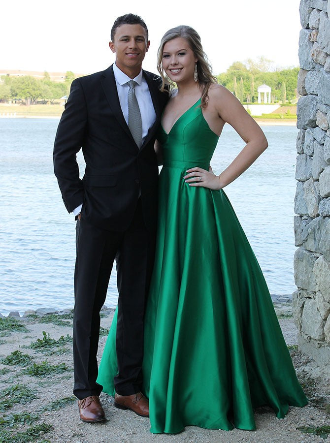 long green prom dress