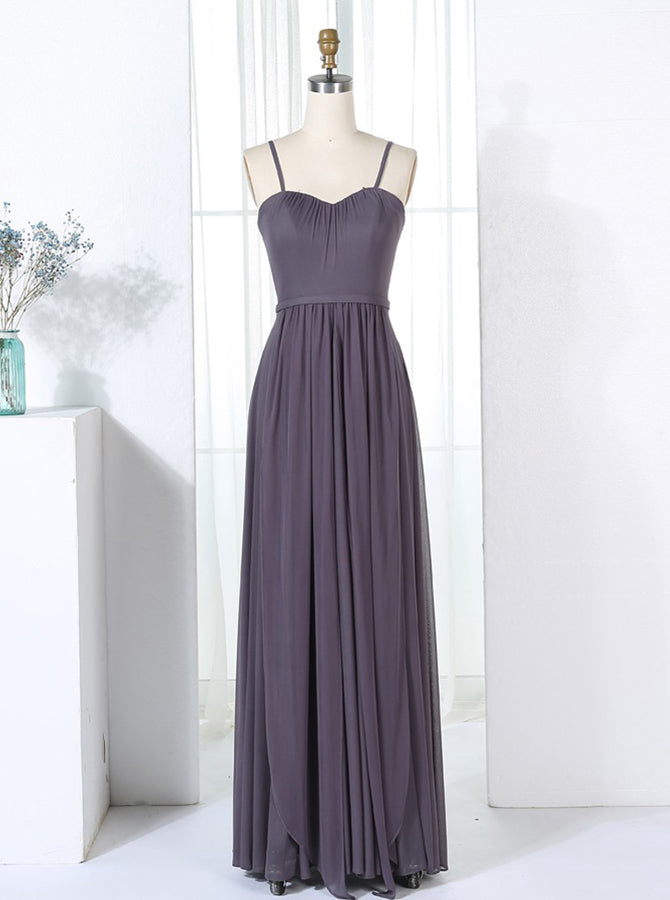 Grey Bridesmaid Dresses,Chiffon Bridesmaid Dress,Bridesmaid Dress with