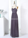 Grey Bridesmaid Dresses,Chiffon Bridesmaid Dress,Bridesmaid Dress with Straps,BD00301