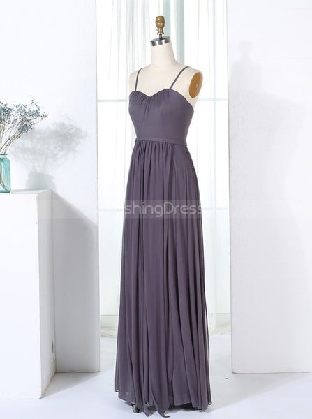 Grey Bridesmaid Dresses,Chiffon Bridesmaid Dress,Bridesmaid Dress with Straps,BD00301