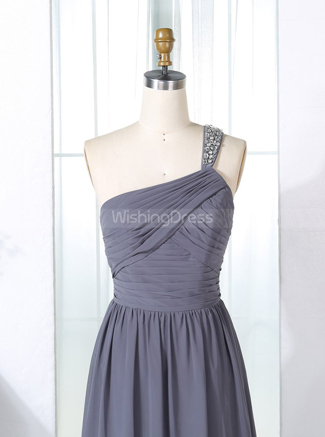 Grey Bridesmaid Dresses,One Shoulder Bridesmaid Dress,Long Bridesmaid Dress,BD00265, US24W / Dark Navy Grey Bridesmaid Dresses,One Shoulder Bridesmaid Dress,Long Bridesmaid Dress,BD00265, US24W / Dark Navy
