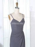 Grey Bridesmaid Dresses,Sheath Bridesmaid Dress,Bridesmaid Dress with Straps,BD00298