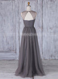 Grey Tulle Bridesmaid Dresses,Elegant Prom Dress,BD00358