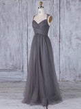 Grey Tulle Bridesmaid Dresses,Elegant Prom Dress,BD00358