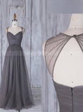 Grey Tulle Bridesmaid Dresses,Elegant Prom Dress,BD00358