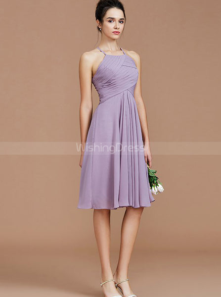 Halter Bridesmaid Dresses,Short Bridesmaid Dress,Empire Bridesmaid Dress,BD00259