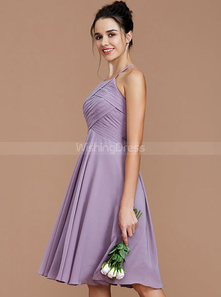 Halter Bridesmaid Dresses,Short Bridesmaid Dress,Empire Bridesmaid Dress,BD00259