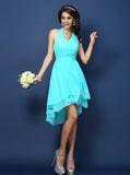Halter Bridesmaid Dresses,Short Bridesmaid Dress,Skyblue Bridesmaid Dress,BD00243