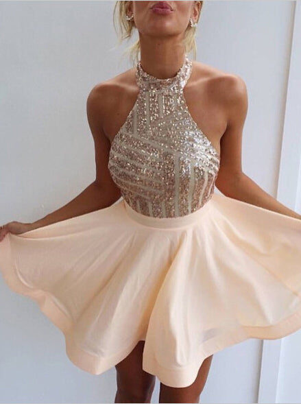 Halter Homecoming Dresses,Backless Homecoming Dress,Peach Homecoming Dress,HC00079, US8 / Dark Navy Halter Homecoming Dresses,Backless Homecoming Dress,Peach Homecoming Dress,HC00079, US8 / Dark Navy