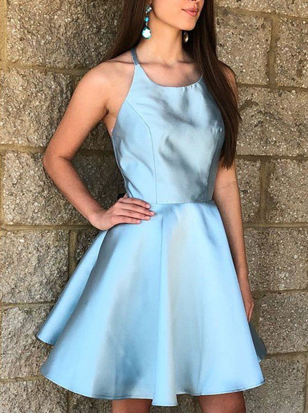 Blue Sweet 16 Dresses,Halter Sweet 16 Dress,Short Sweet 16 Dress,SW00021