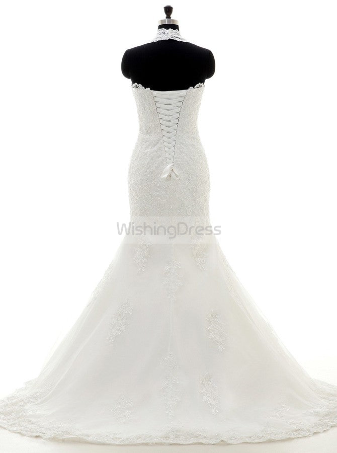 Halter Wedding Dresses,Mermaid Wedding Dress,Corset Wedding Gown,Lace Bridal Dress,WD00030, US10 / Champagne Halter Wedding Dresses,Mermaid Wedding Dress,Corset Wedding Gown,Lace Bridal Dress,WD00030, US10 / Champagne