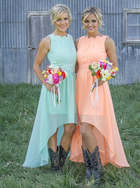 High Low Bridesmaid Dresses,Modern Bridesmaid Dress,Summer Bridesmaid Dress,BD00214 US26W / Blush Pink