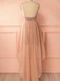 High Low Homecoming Dresses,Chiffon Homecoming Dress,Sequined Homecoming Dress,HC00196