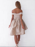 High Low Homecoming Dresses,Off the Shoulder Homecoming Dress,Taffeta Homecoming Dress,HC00137