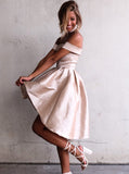 High Low Homecoming Dresses,Off the Shoulder Homecoming Dress,Taffeta Homecoming Dress,HC00137
