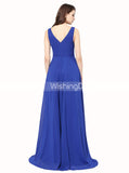 High Low Prom Dresses,Royal Blue Homecoming Dresses,Chiffon Wedding Party Dresses,PD00239