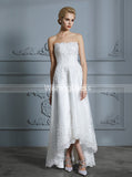 High Low Wedding Dresses,Strapless Bridal Dress,Beach Wedding Dress,WD00299