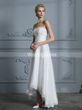 High Low Wedding Dresses,Strapless Bridal Dress,Beach Wedding Dress,WD00299