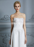 High Low Wedding Dresses,Strapless Bridal Dress,Beach Wedding Dress,WD00299