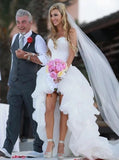 High Low Wedding Dresses,Sweetheart Wedding Dress,Pickup Wedding Dress,Beach Bridal Dress,WD00196