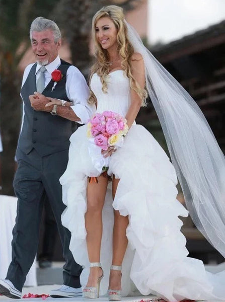 High Low Wedding Dresses,Sweetheart Wedding Dress,Pickup Wedding Dress,Beach Bridal Dress,WD00196