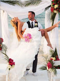 High Low Wedding Dresses,Sweetheart Wedding Dress,Pickup Wedding Dress,Beach Bridal Dress,WD00196