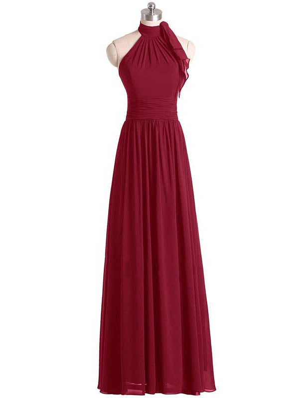 High Neck Bridesmaid Dress,Chiffon Bridesmaid Dress,Long Bridesmaid Dress,BD00169, Dark Navy / Watermelon High Neck Bridesmaid Dress,Chiffon Bridesmaid Dress,Long Bridesmaid Dress,BD00169, Dark Navy / Watermelon