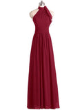 High Neck Bridesmaid Dress,Chiffon Bridesmaid Dress,Long Bridesmaid Dress,BD00169