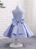 High Neck Flower Girl Dress,Girl Party Dress with Bow,Short Flower Girl Dress,FD00049