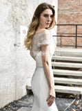 High Quality Wedding Dress with Beaded Neckline,Elegant Bridal Dress,WD00493