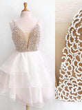 Homecoming Dresses with Straps,Beaded Homecoming Dress,Ruffled Homecoming Dress,HC00047