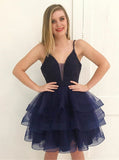 Homecoming Dresses with Straps,Beaded Homecoming Dress,Ruffled Homecoming Dress,HC00047