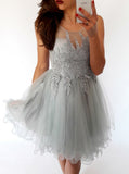 Illusion Homecoming Dresses,Tulle Homecoming Dress,Homecoming Dress for Teens,HC00009