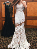 Illusion Lace Prom Dresses,Mermaid Long Evening Dress ,PD00392