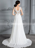 Informal Wedding Dresses,Chiffon Bridal Dress with Train,Beach Wedding Dress,WD00294