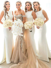 Ivory Bridesmaid Dresses,Satin Bridesmaid Dress,Modest Bridesmaid Dress,BD00367, US8 / Royal Blue