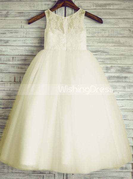 Ivory Flower Girl Dresses,Long Tulle Flower Girl Dress,Ball Gown Flower Girl Dress,FD00007