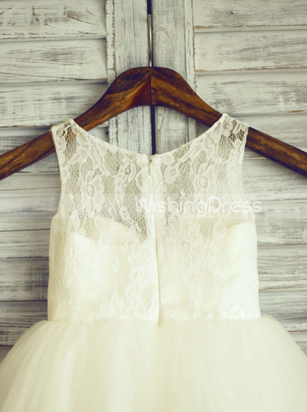 Ivory Flower Girl Dresses,Long Tulle Flower Girl Dress,Ball Gown Flower Girl Dress,FD00007