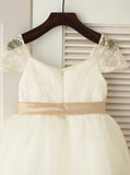 Ivory Flower Girl Dresses,Tulle Flower Girl Dress,Empire Flower Girl Dress,FD00087