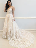 Ivory Wedding Dress,Lace Wedding Dresses,Wedding Dress with Straps,Romantic Wedding Dress,WD00070