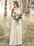 Ivory Wedding Dress,Simple Wedding Dress,Long Wedding Dress,Beach Bridal Dress,WD00247