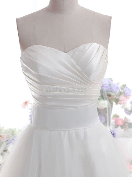 Ivory Wedding Dress,Simple Wedding Dress,Tulle Bridal Dress,A line Wedding Gowns,WD00005